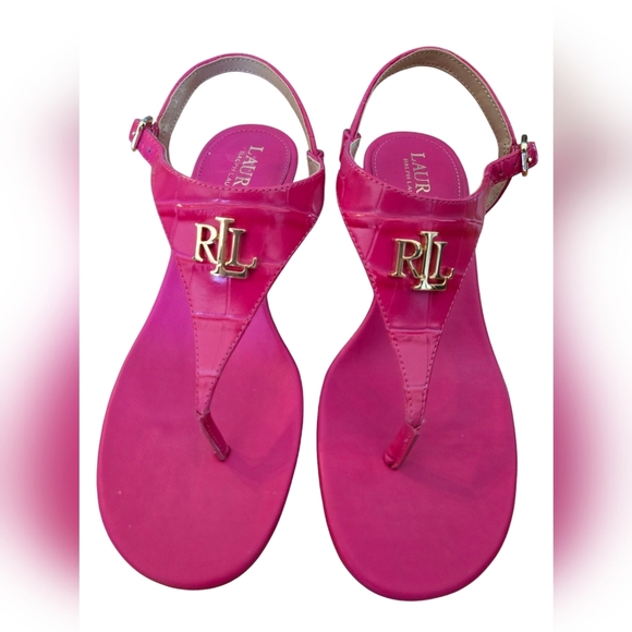 Lauren Ralph Lauren Shoes - Lauren Ralph Lauren Women’s WESTCOTT II Thong Sandal Ankle Strap Pink NEW Sz 5.5